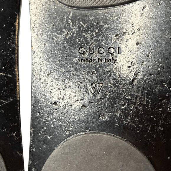 Gucci Marmont GG Logo T-Strap Thong Sandals Red Leather Flats EU 37 US 7 - Picture 11 of 11